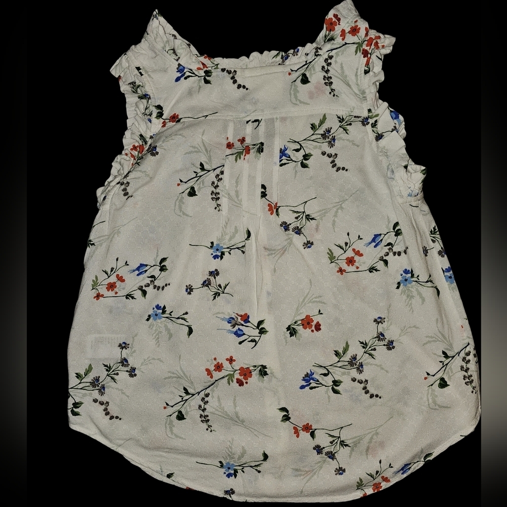 Maeve Anthropologie Floral Ruffle Blouse Boho Cottagecore Button Front Top Sz 4 - Picture 7 of 13